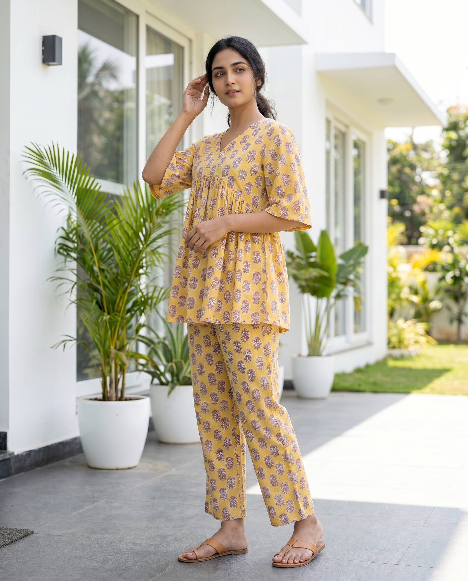 MEHER JHABLA CORD SET (HAND BLOCK)