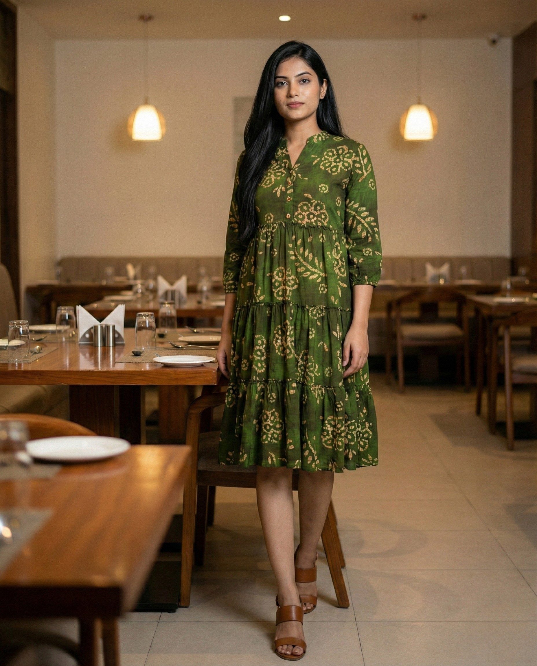 Urban Rang Cotton Bottle Green Frock