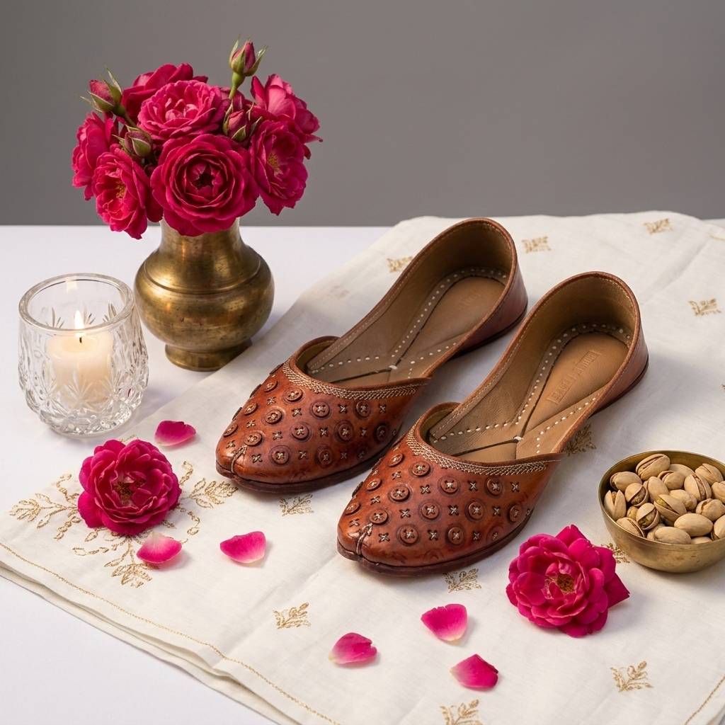 Button Aari Pure Leather Handcrafted Jutti