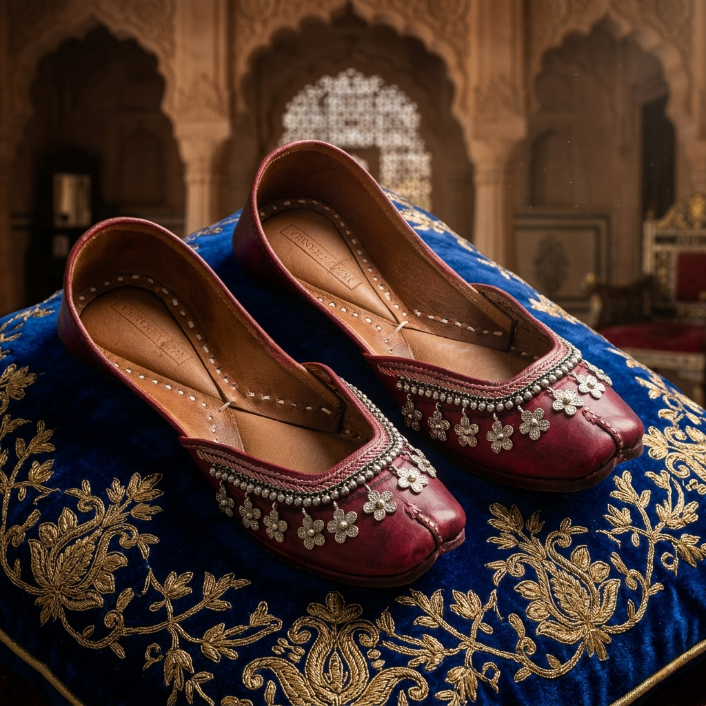 Flower Boonda Pure Leather Handcrafted Jutti