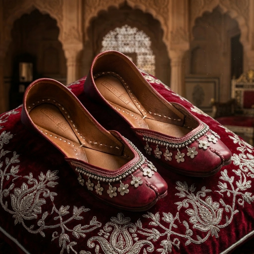 Flower Boonda Pure Leather Handcrafted Jutti