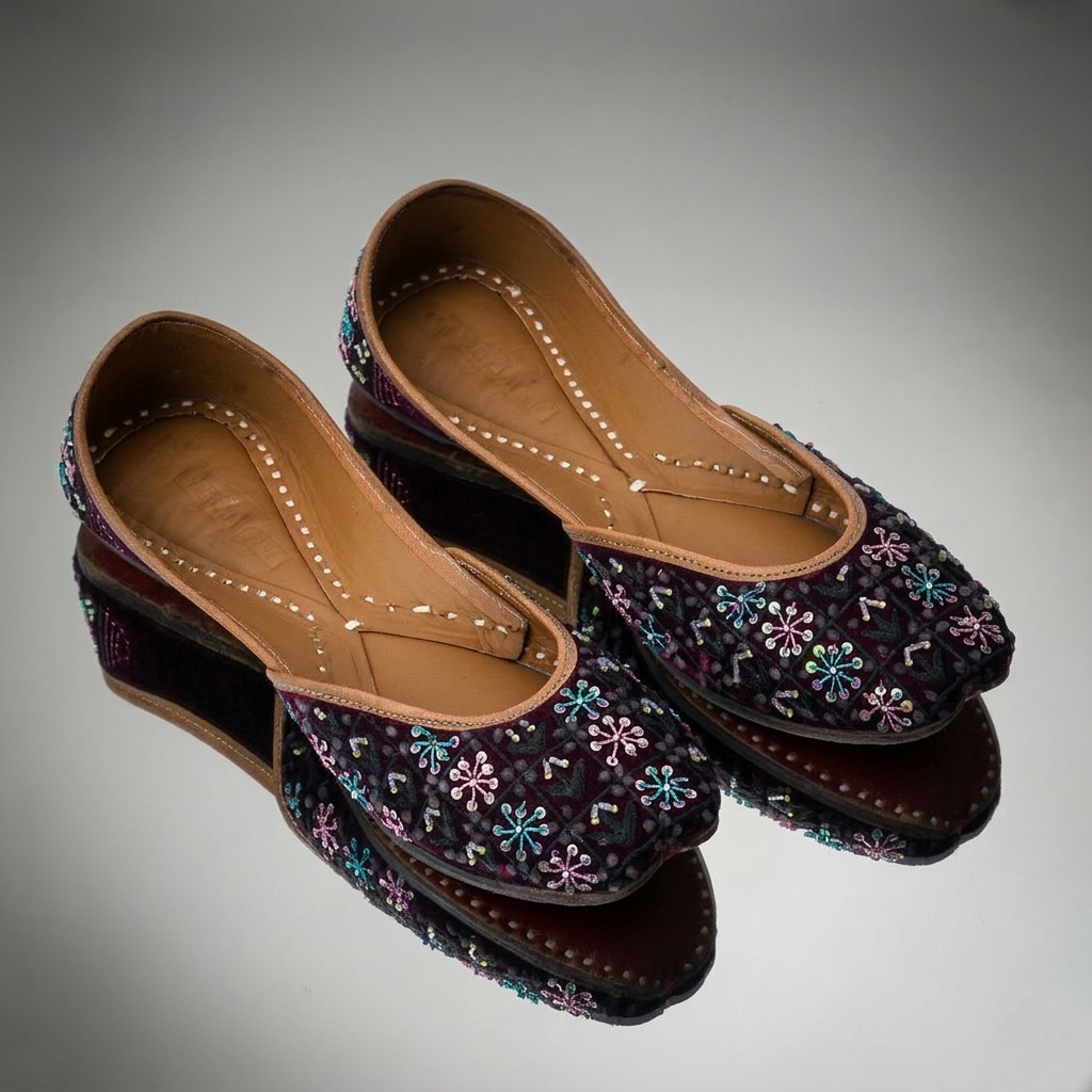 Hand Embroidery Sitara Pure Leather Handcrafted Jutti