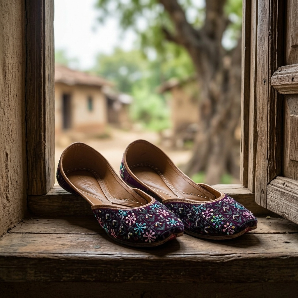 Hand Embroidery Sitara Pure Leather Handcrafted Jutti
