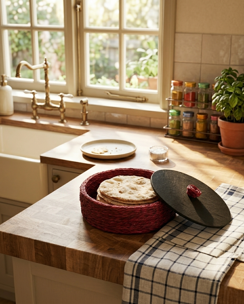 HANDMADE SABAI GRASS ROTI CASSEROLE WITH WOODEN LID