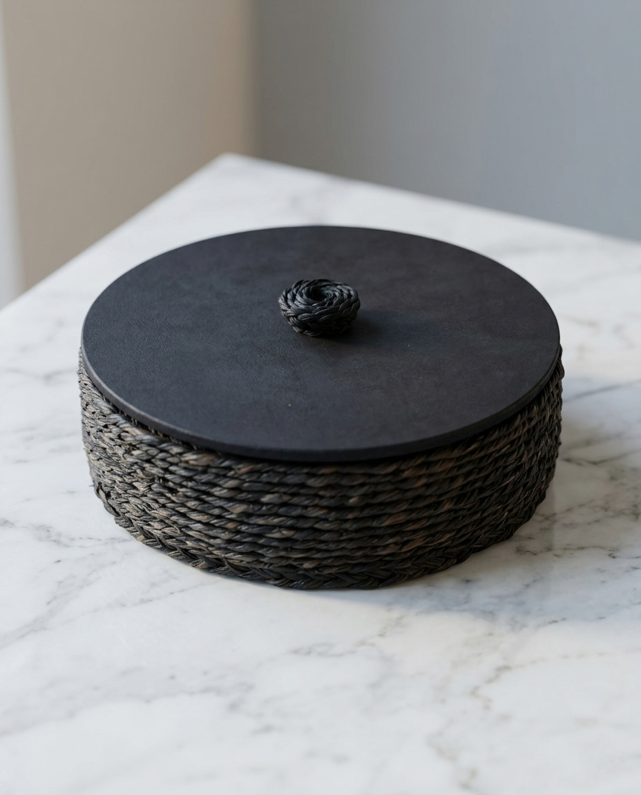 HANDMADE SABAI GRASS ROTI CASSEROLE WITH WOODEN LID