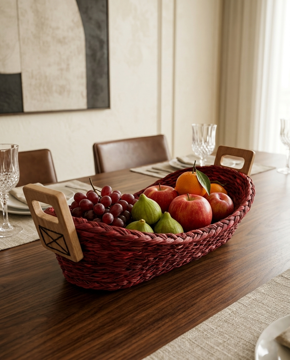 HANDMADE SABAI GRASS RED BREAD BASKET