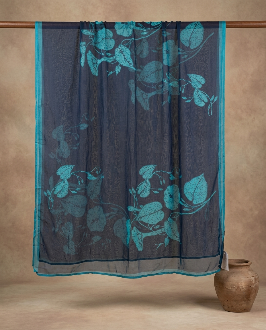 MIDNIGHT BLUE COTTON 3 PC SUIT FABRIC