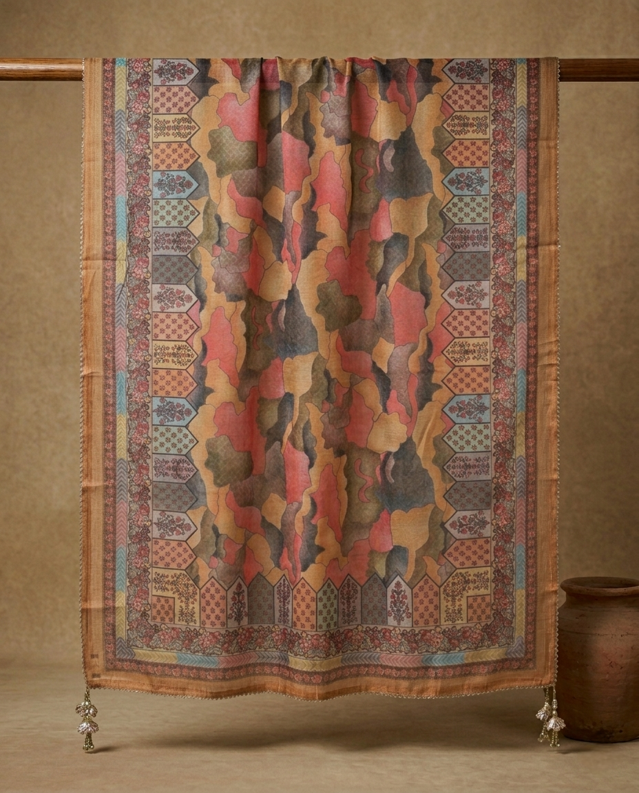 ROYAL MUSTARD COTTON SILK CHANDERI 3 PC SUIT FABRIC