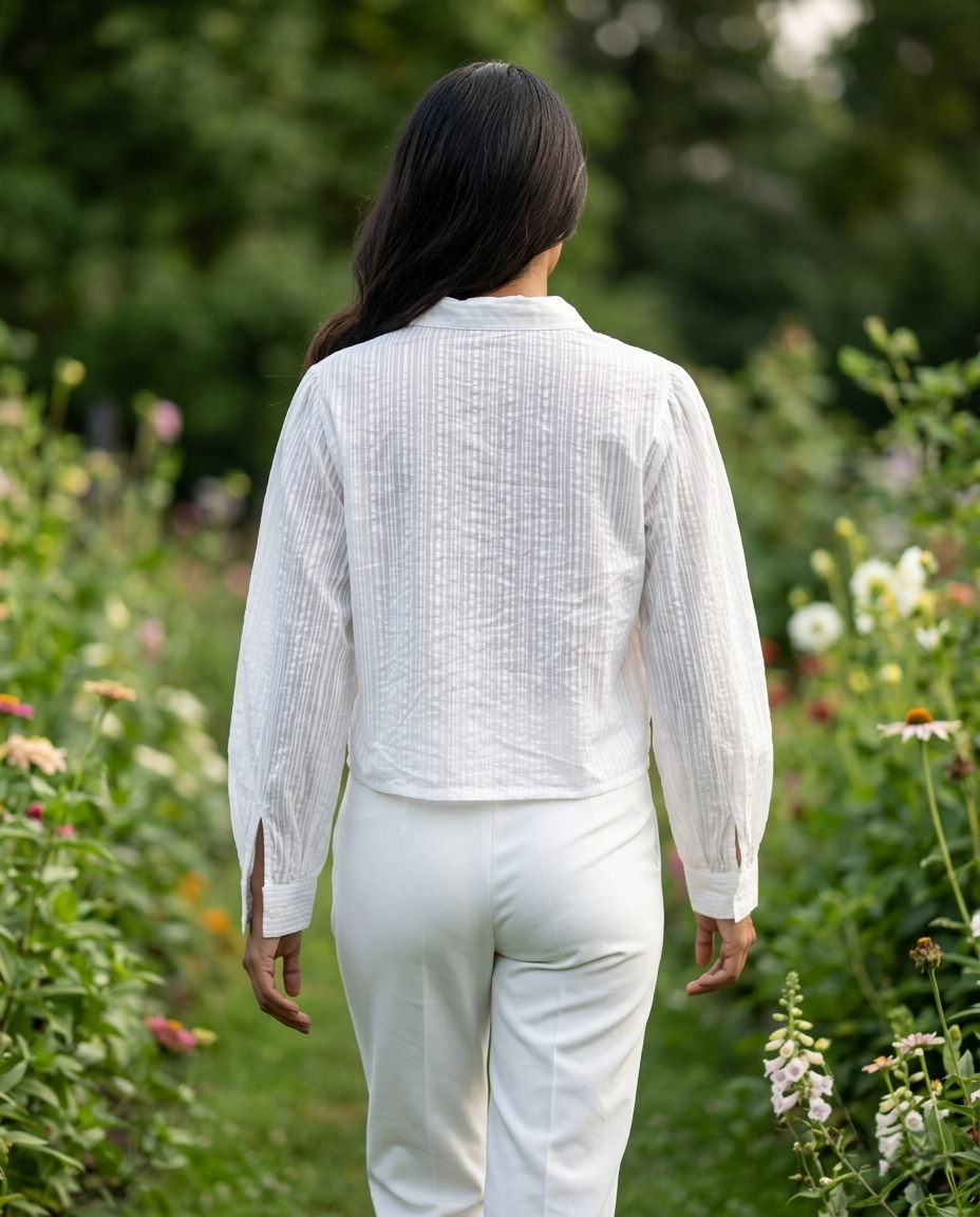 BRASSO COTTON WHITE CROP STYLE TOP