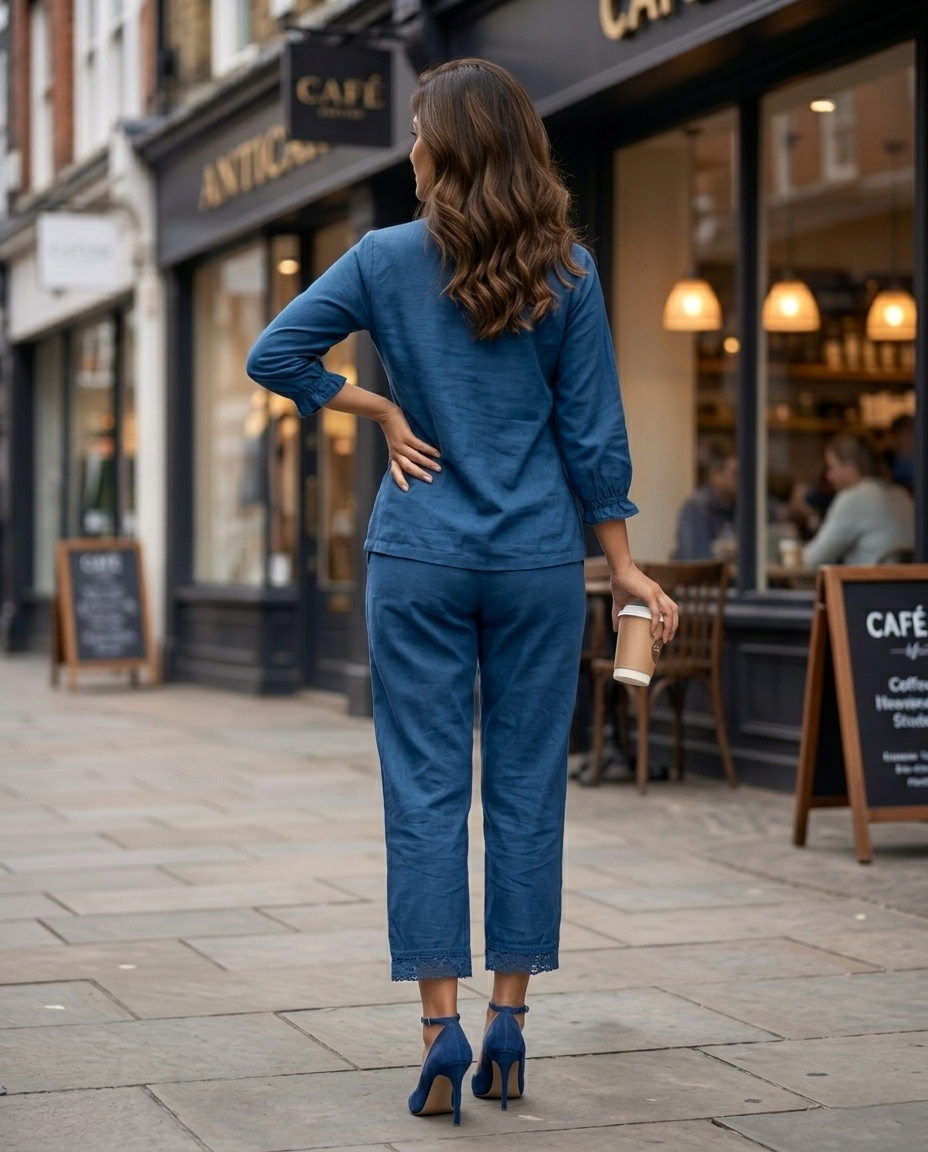CLASSIC COMFORT BLUE COTTON CORDSET