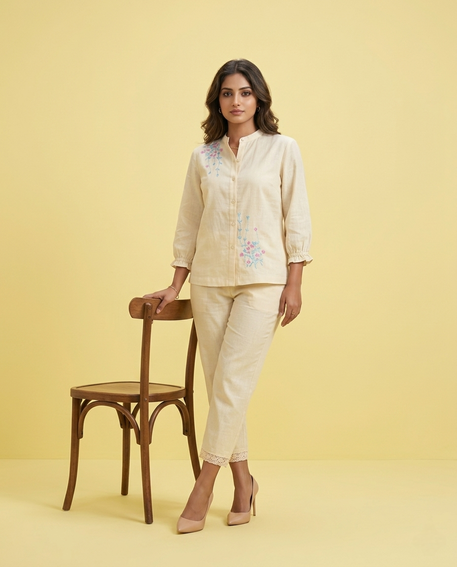 CLASSIC COMFORT CREAM COTTON CORDSET