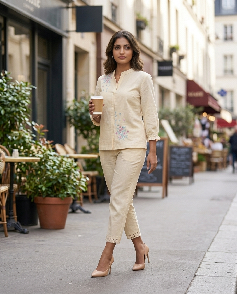 CLASSIC COMFORT CREAM COTTON CORDSET