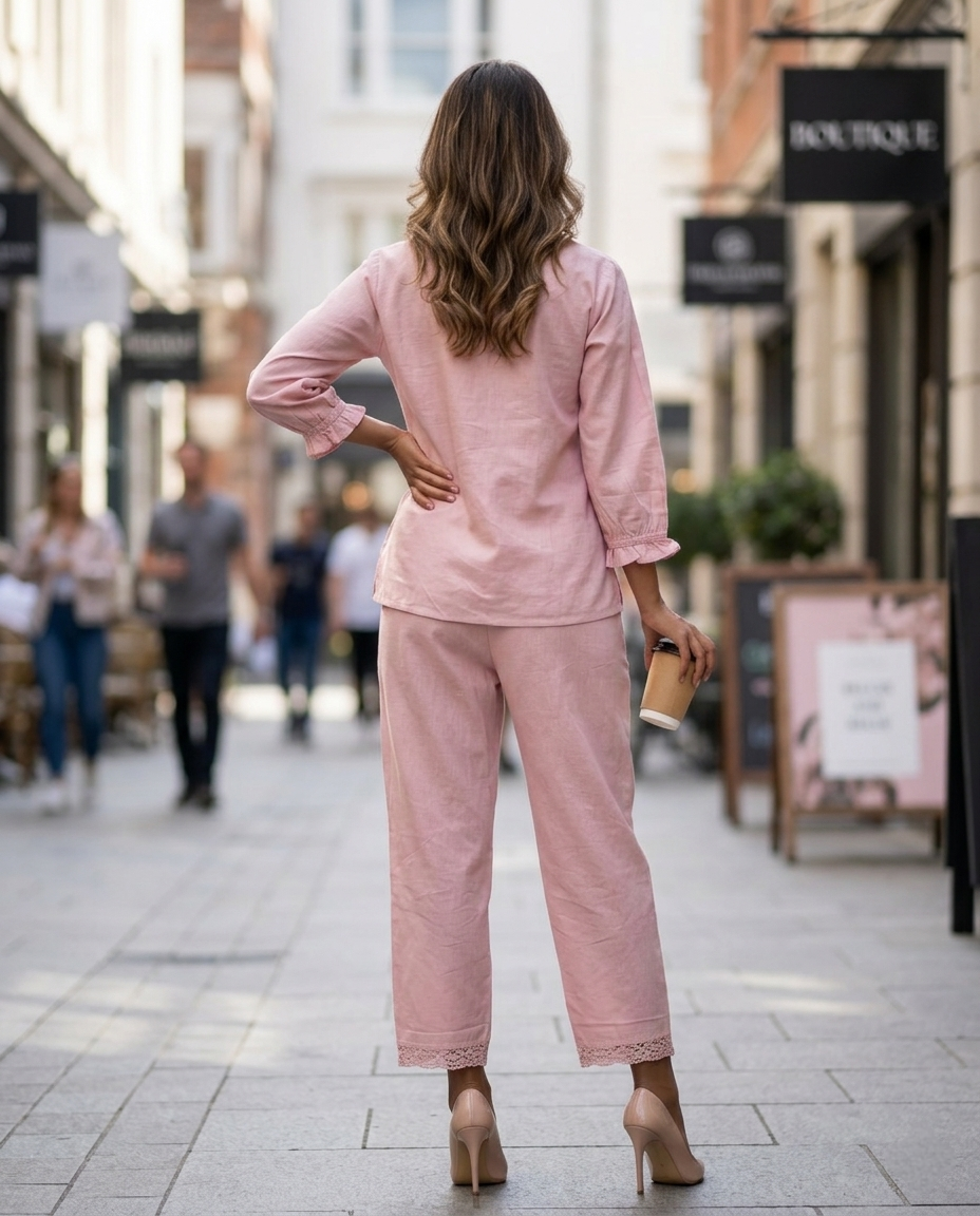 CLASSIC COMFORT PINK COTTON CORDSET