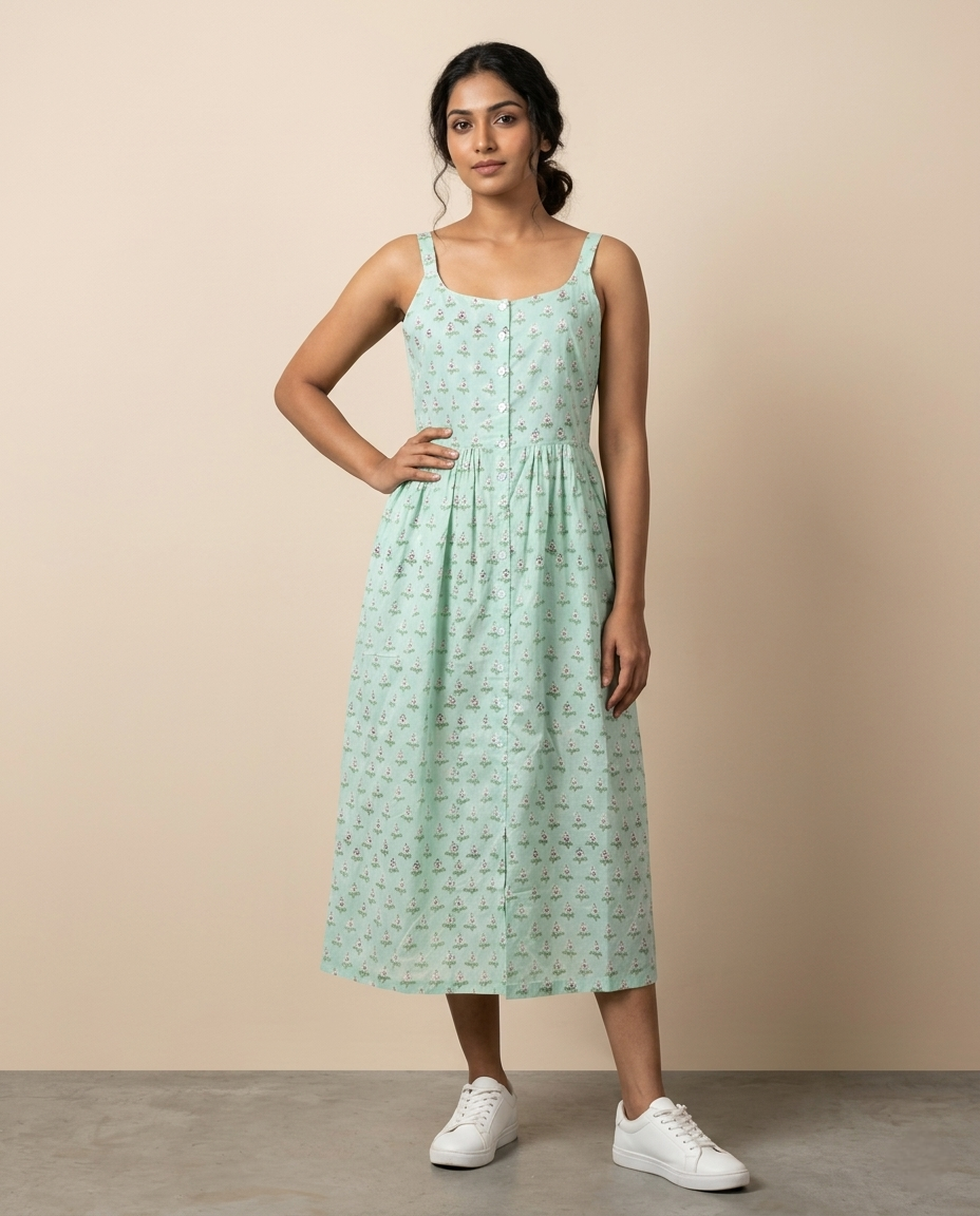 Button-Down Midi Dress (HANDBLOCK)