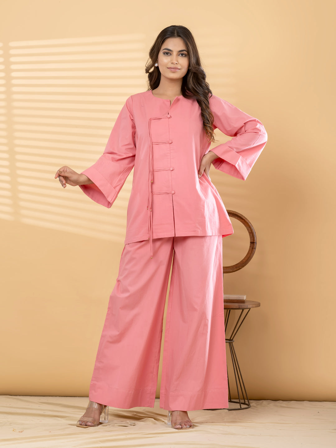 Luna Tie-Up Co-Ord Set – Blush Pink