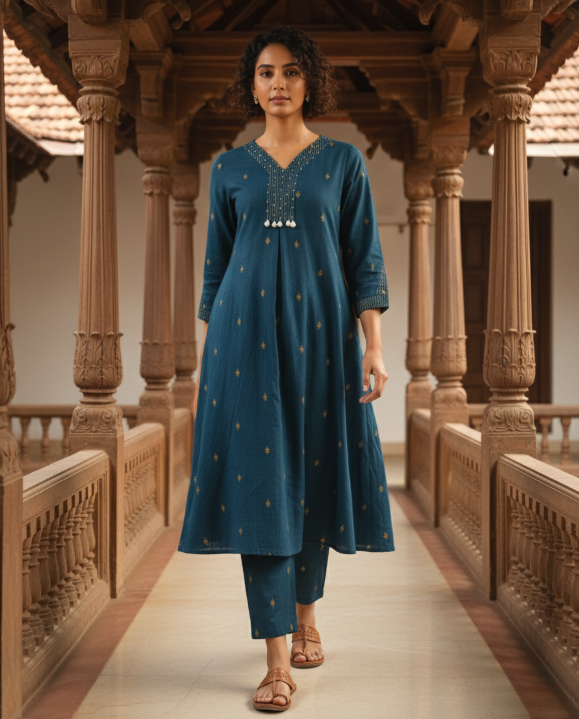 Deccan Weave South Cotton Blue KP Set