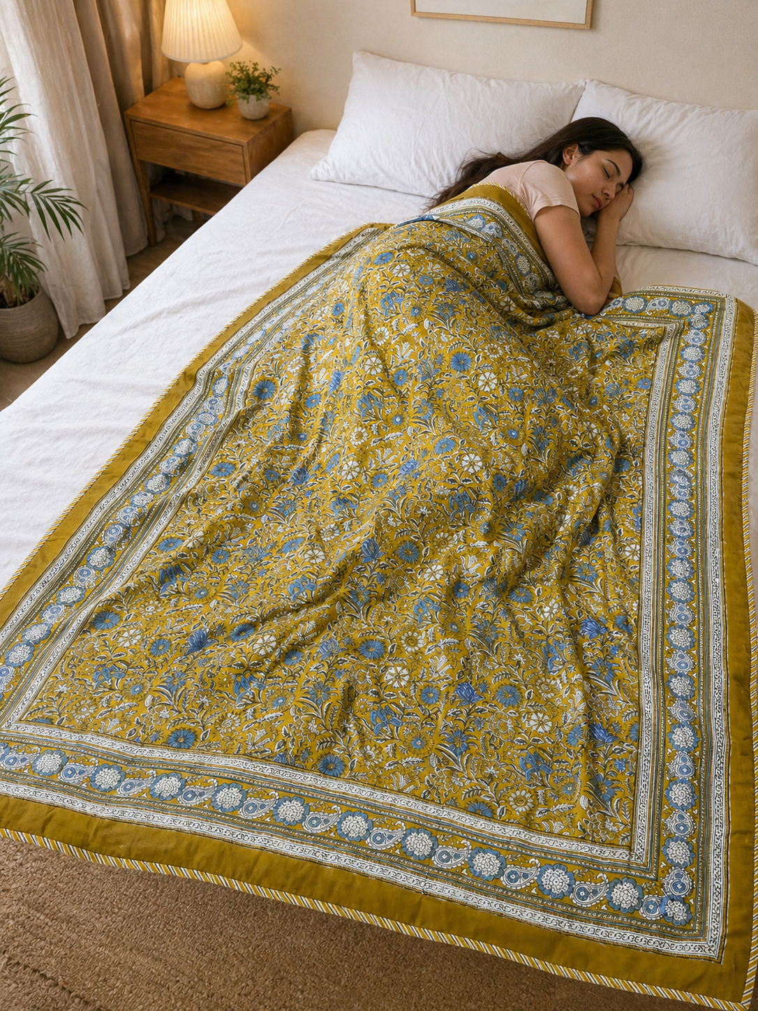 AMBER BLOOM REVERSIBLE SINGLE DOHAR PREMIUM COTTON