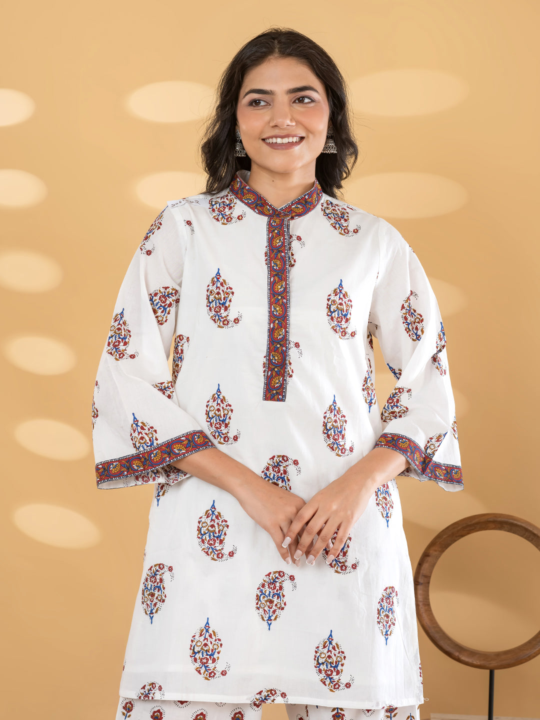 GULBAHAR FARSI WHITE / RED SALWAR SUIT SET