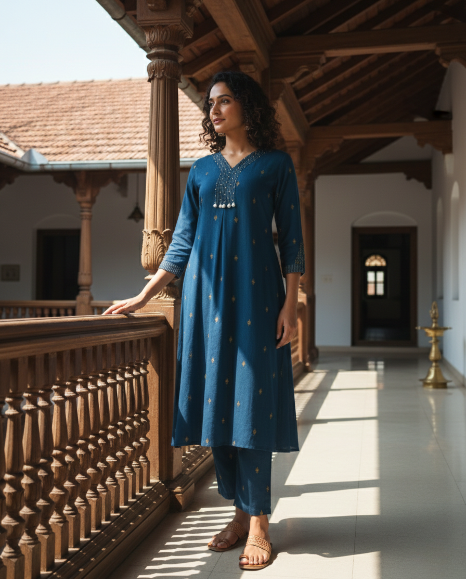 Deccan Weave South Cotton Blue KP Set