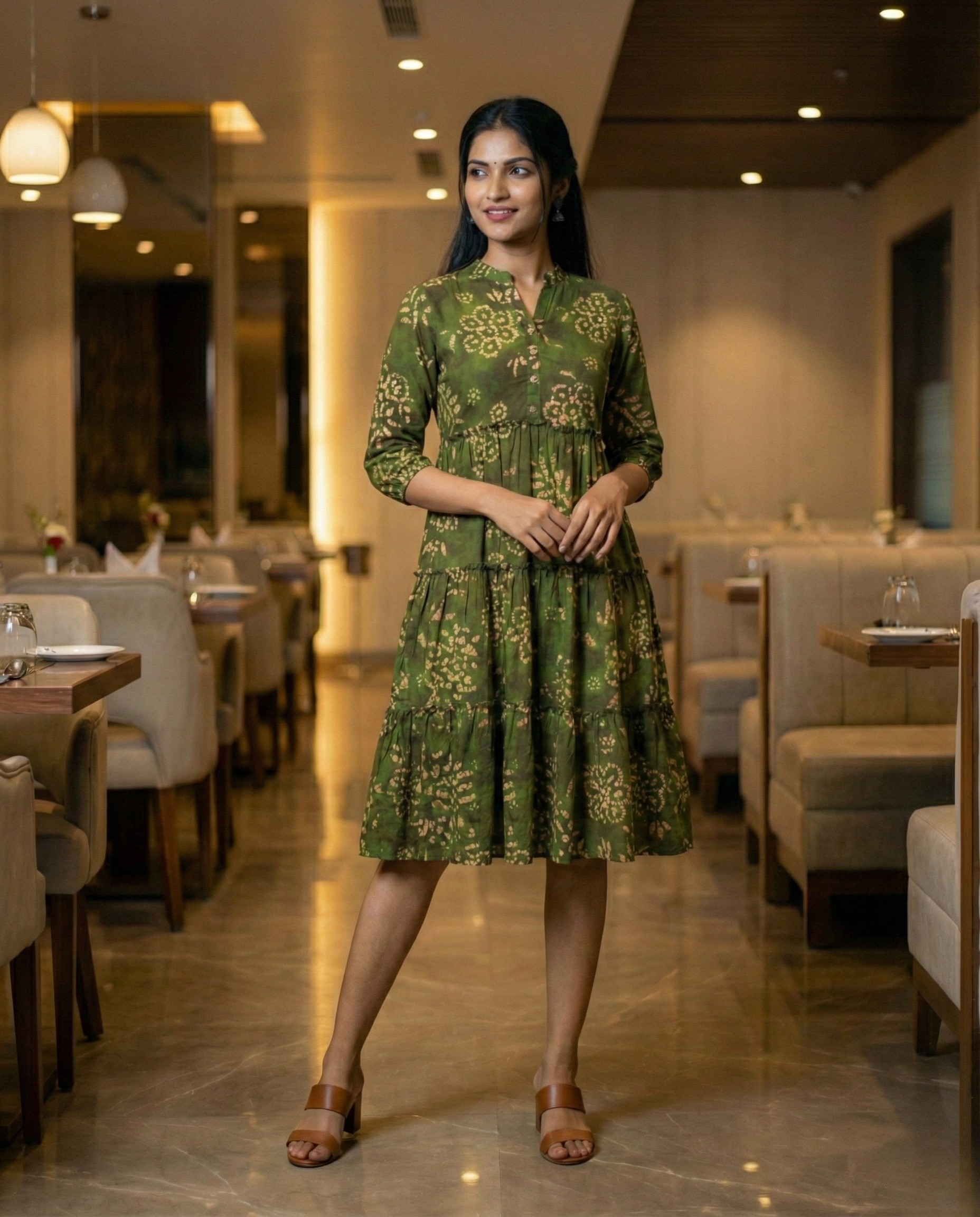 Urban Rang Cotton Bottle Green Frock