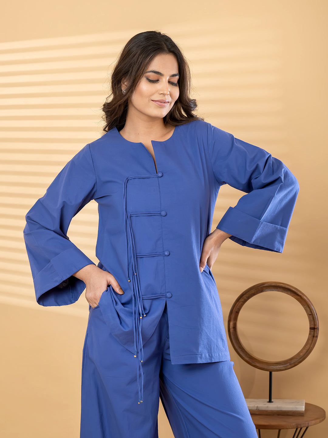 Luna Tie-Up Co-Ord Set – Royal Blue