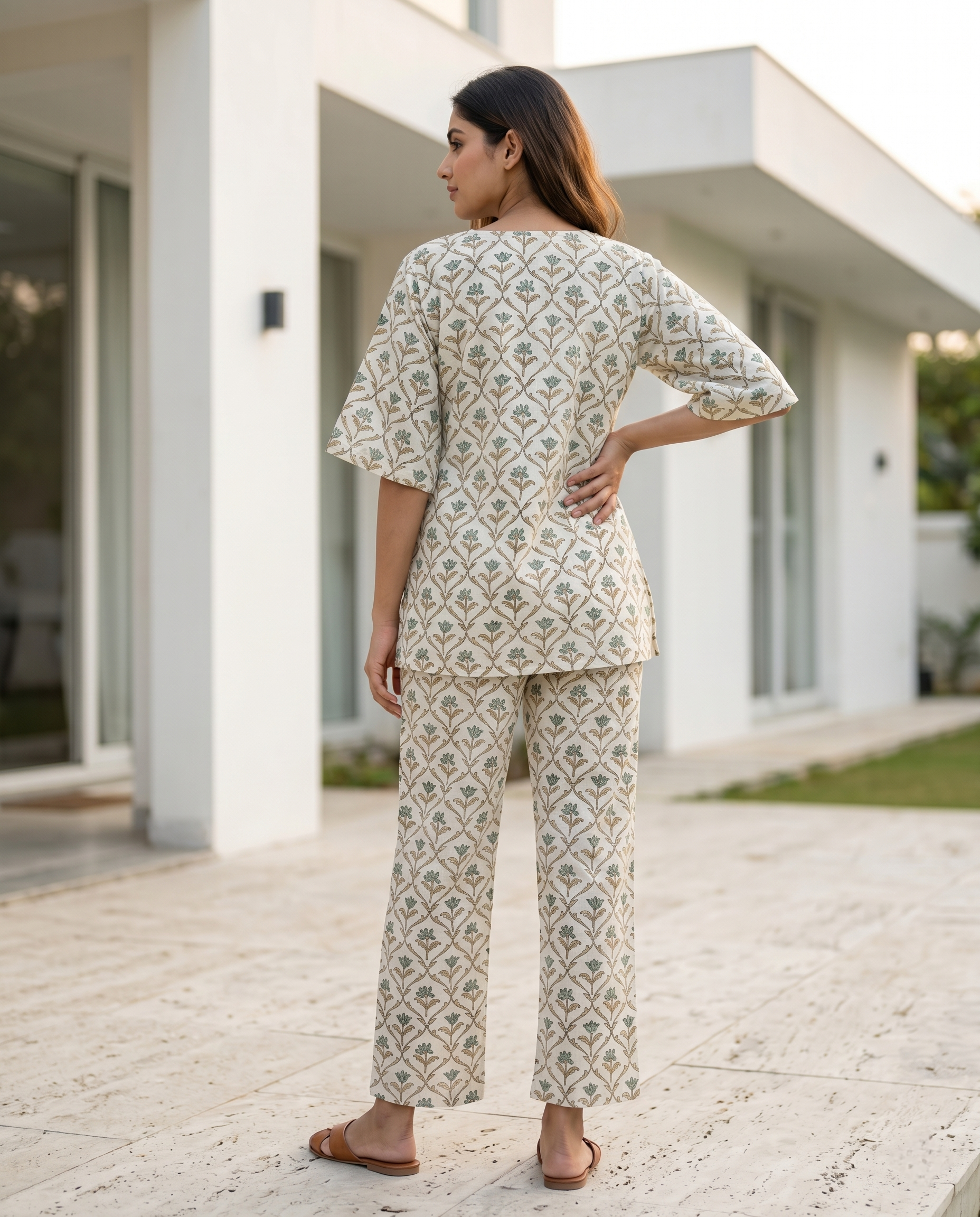 MEHER JHABLA CORD SET (HAND BLOCK)