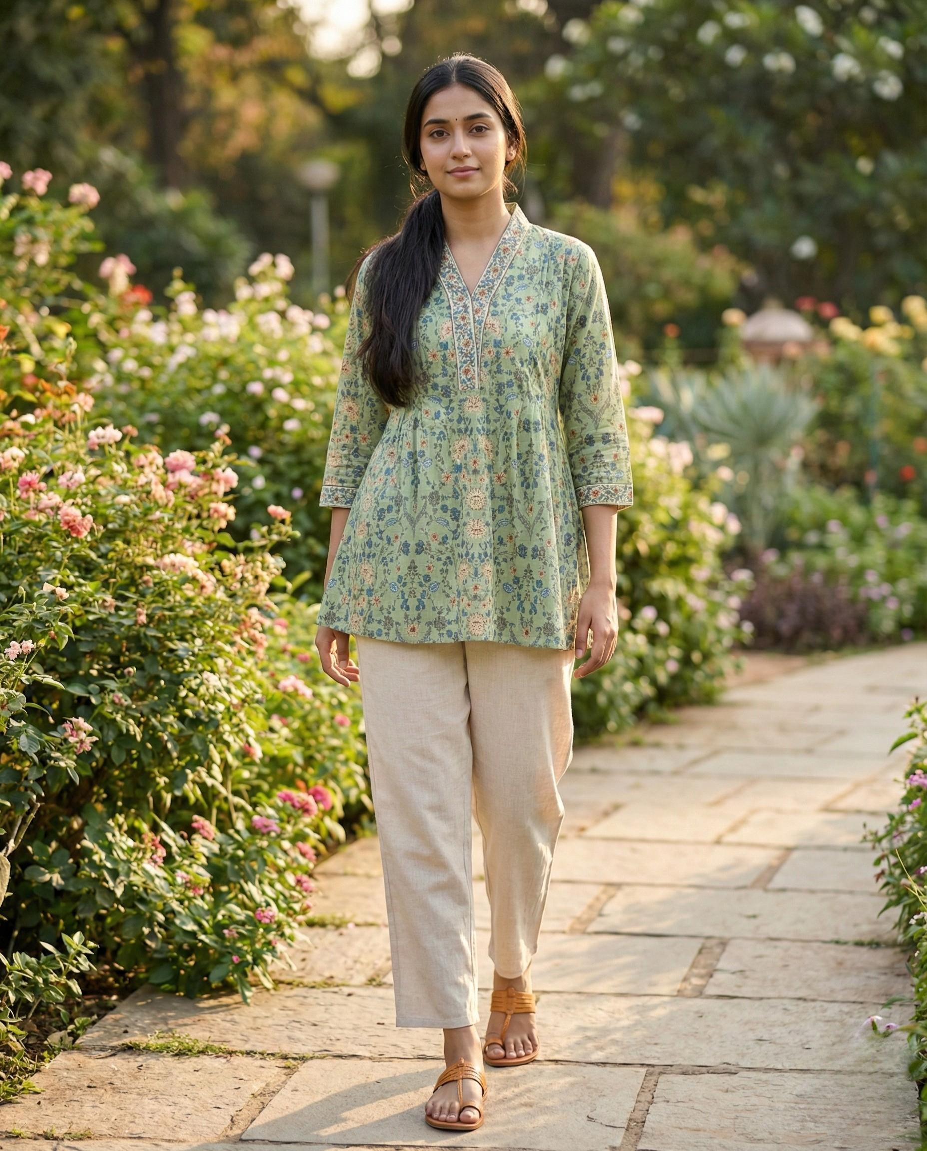 Pastel Floral Cotton Top