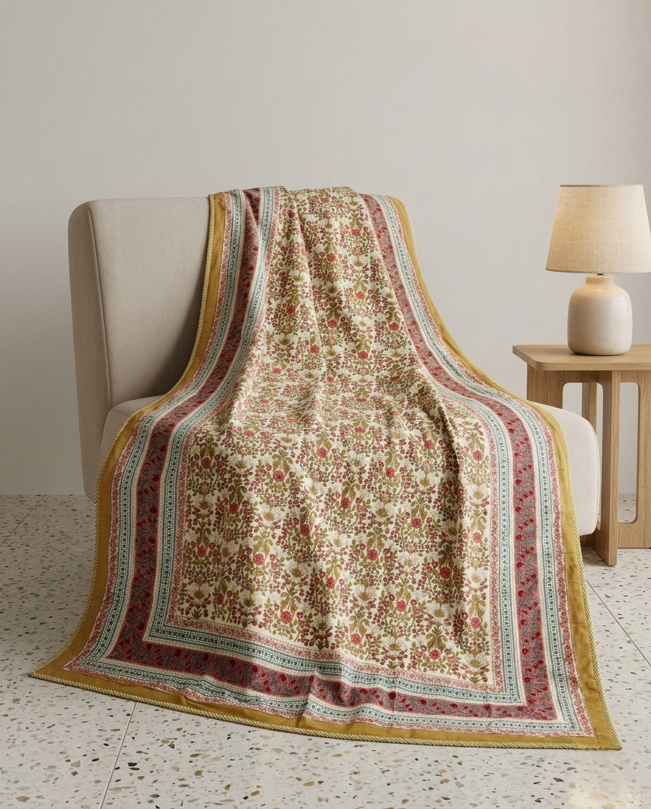 ALLOVER FLORAL VINE REVERSIBLE SINGLE DOHAR PREMIUM COTTON