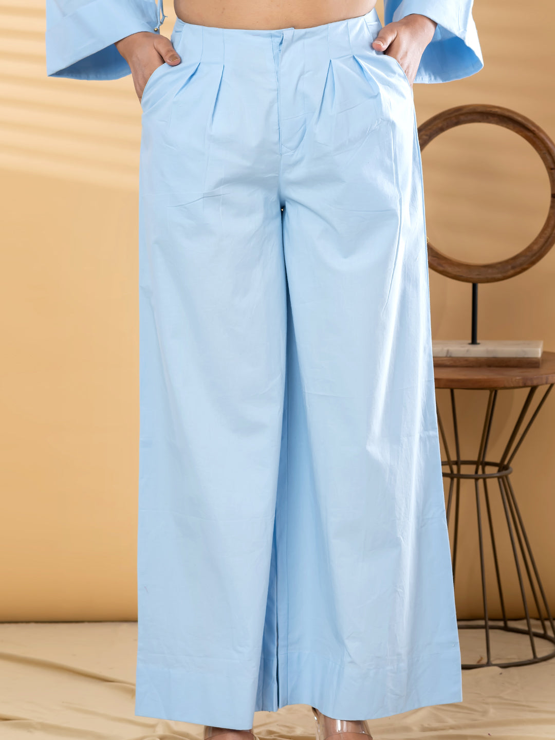 Luna Tie-Up Co-Ord Set – Sky Blue