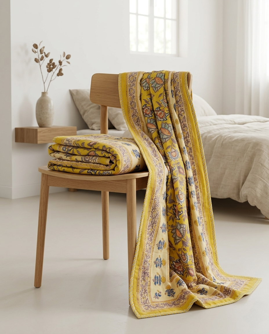 SUNLIT MEADOW REVERSIBLE SINGLE DOHAR PREMIUM COTTON