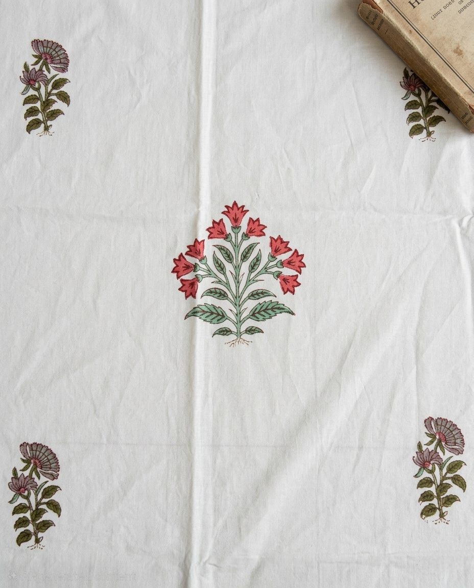 CLASSIC BUTA BLOOM HAND BLOCK BEDSHEET PREMIUM COTTON