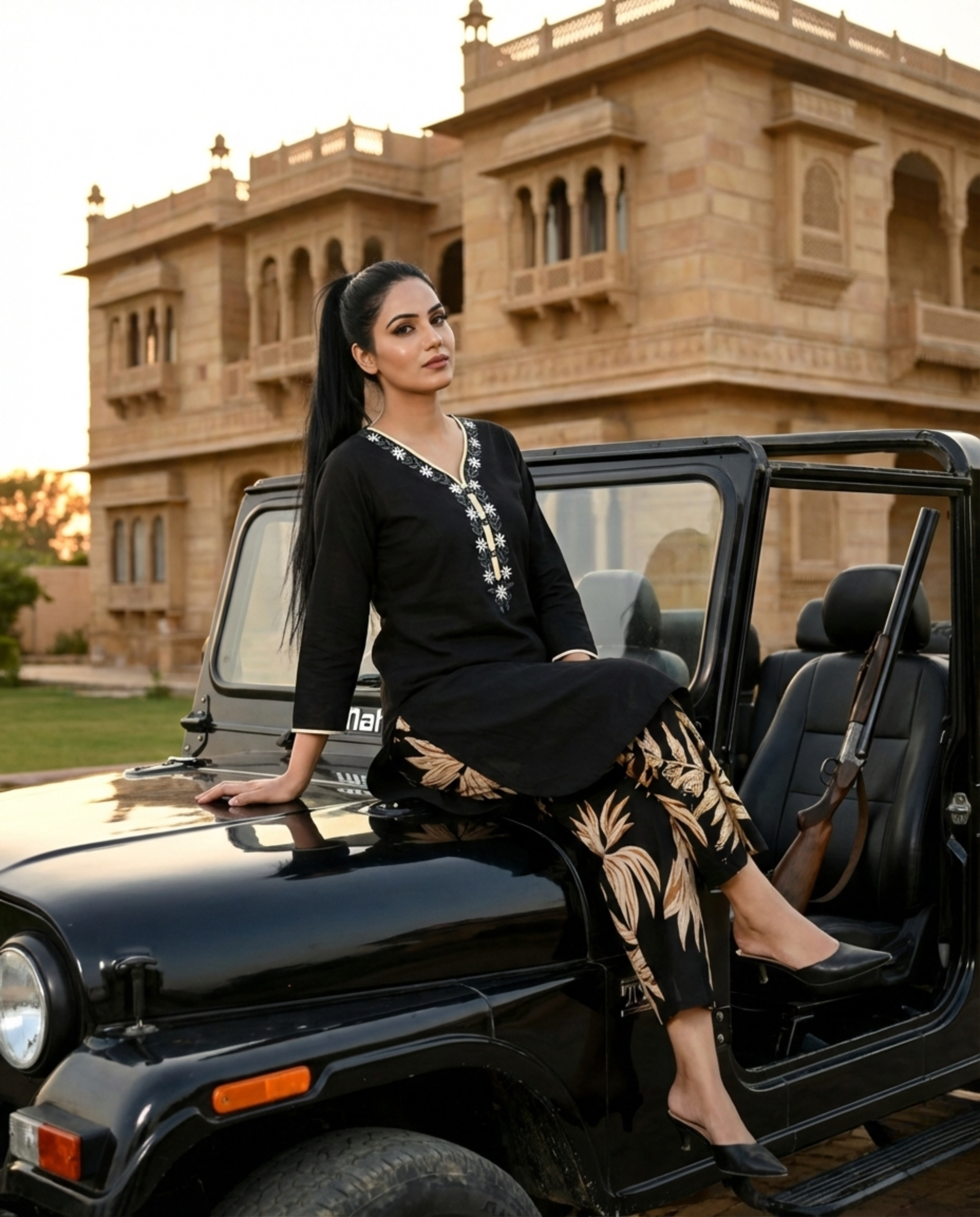 Kingfisher Designer Cotton KP Set - Black