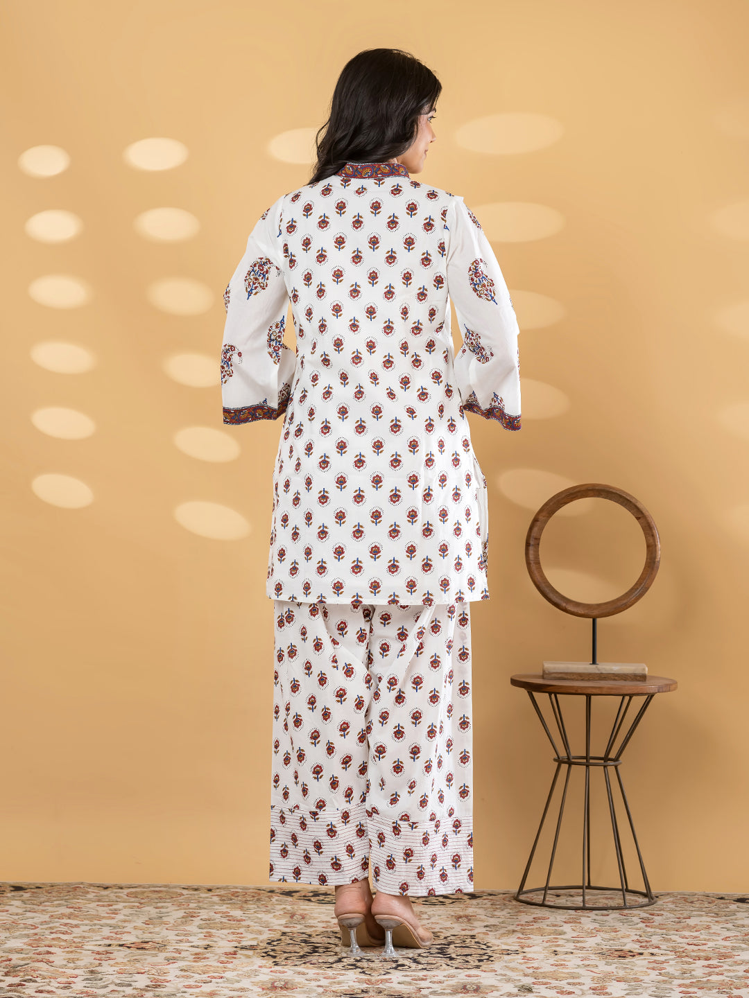 GULBAHAR FARSI WHITE / RED SALWAR SUIT SET