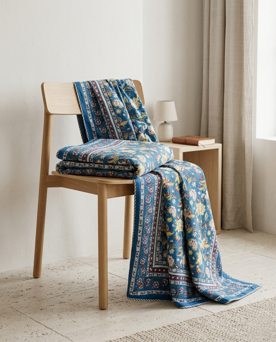 TEAL GARDEN REVERSIBLE SINGLE DOHAR PREMIUM COTTON