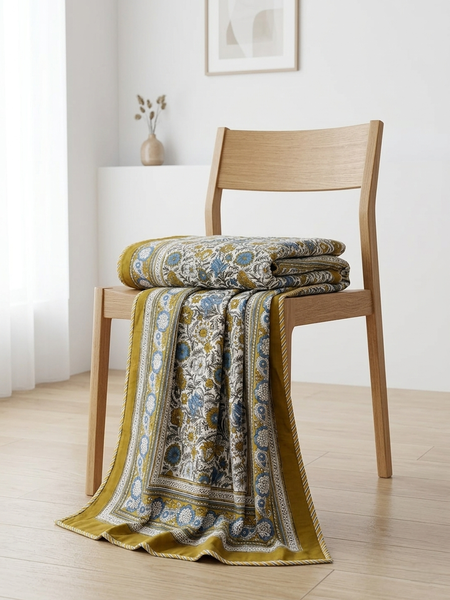 AMBER BLOOM REVERSIBLE SINGLE DOHAR PREMIUM COTTON