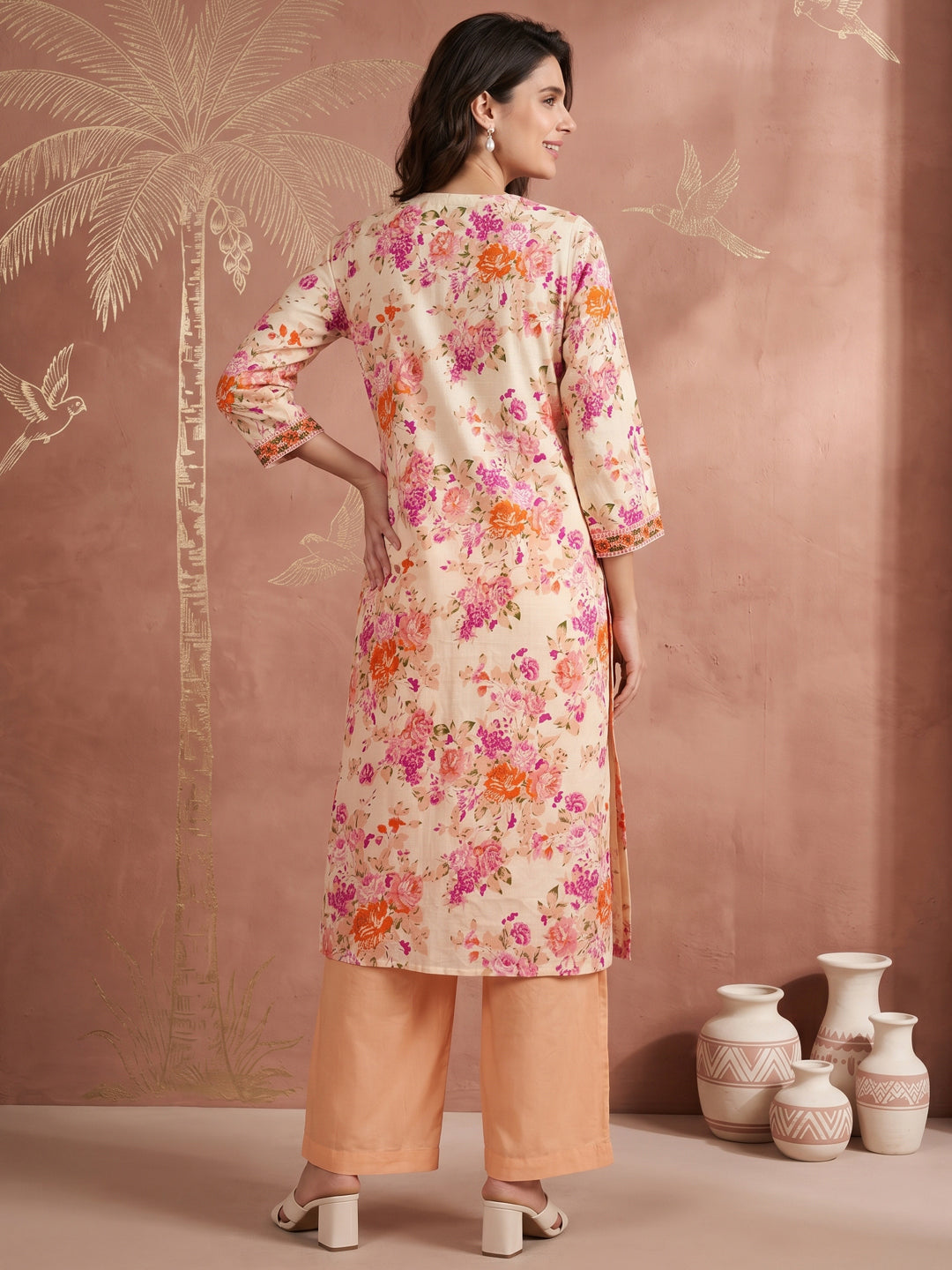 ELVIRA FLORAL PRINTED 3PC SET - BLUSH PINK