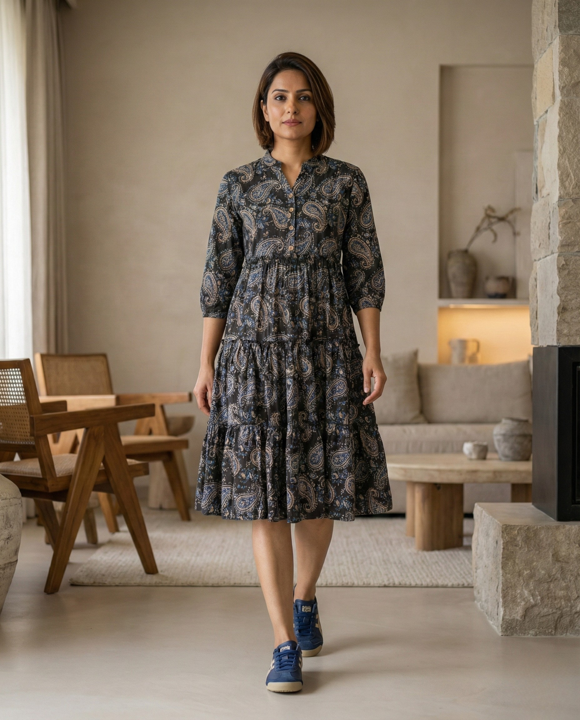 Urban Rang Cotton Black/Blue Frock