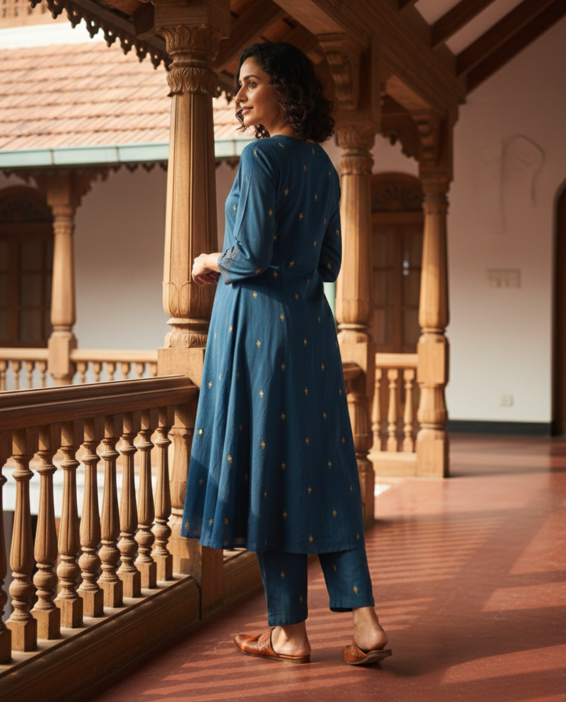 Deccan Weave South Cotton Blue KP Set