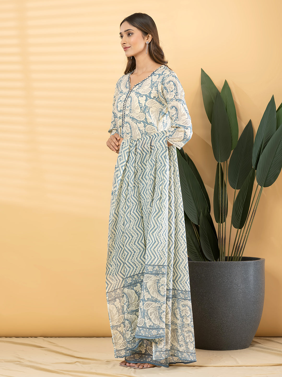 VIRENZA PAISLEY PRINTED 3PC SET - POWDER BLUE