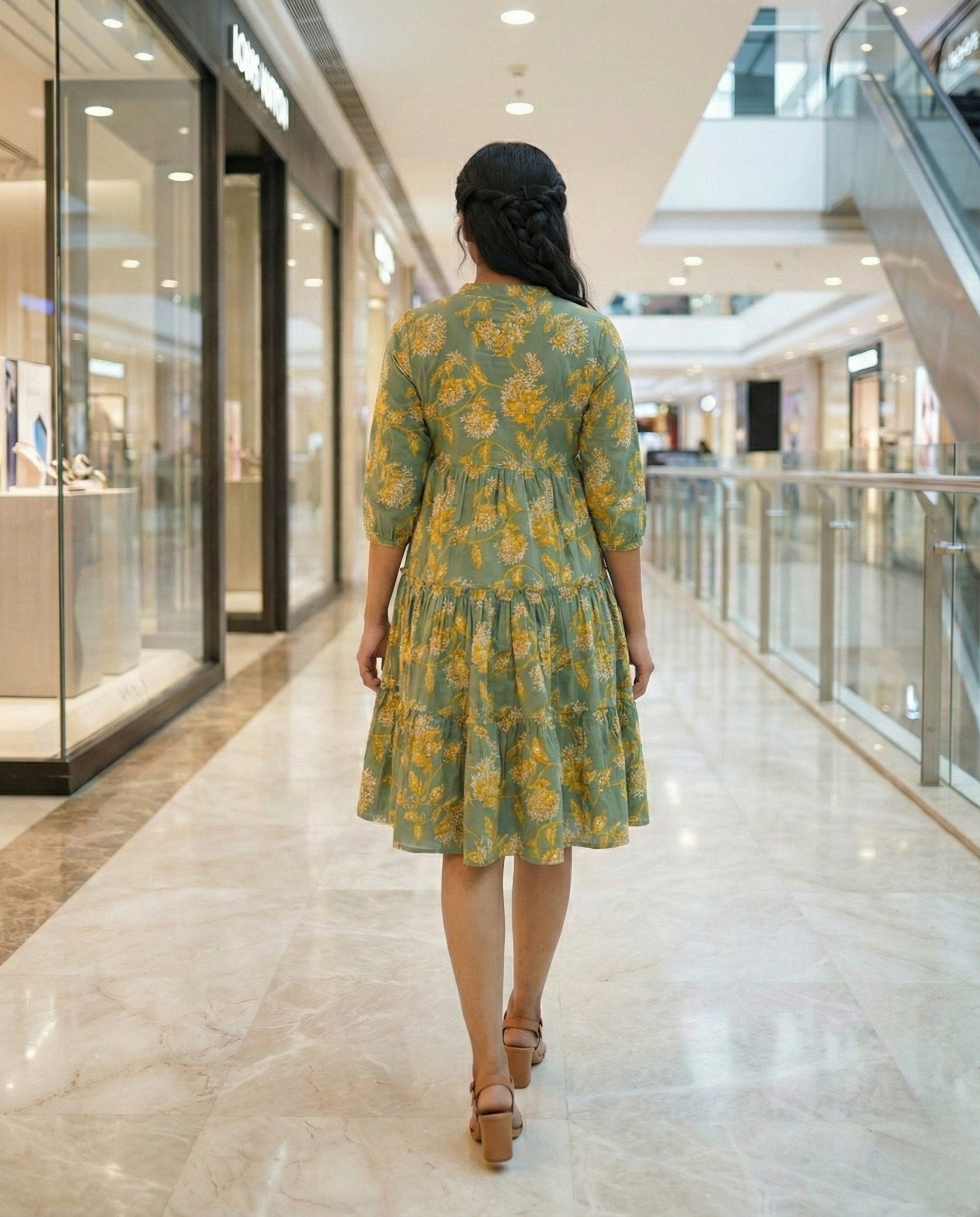 Urban Rang Cotton Green Frock