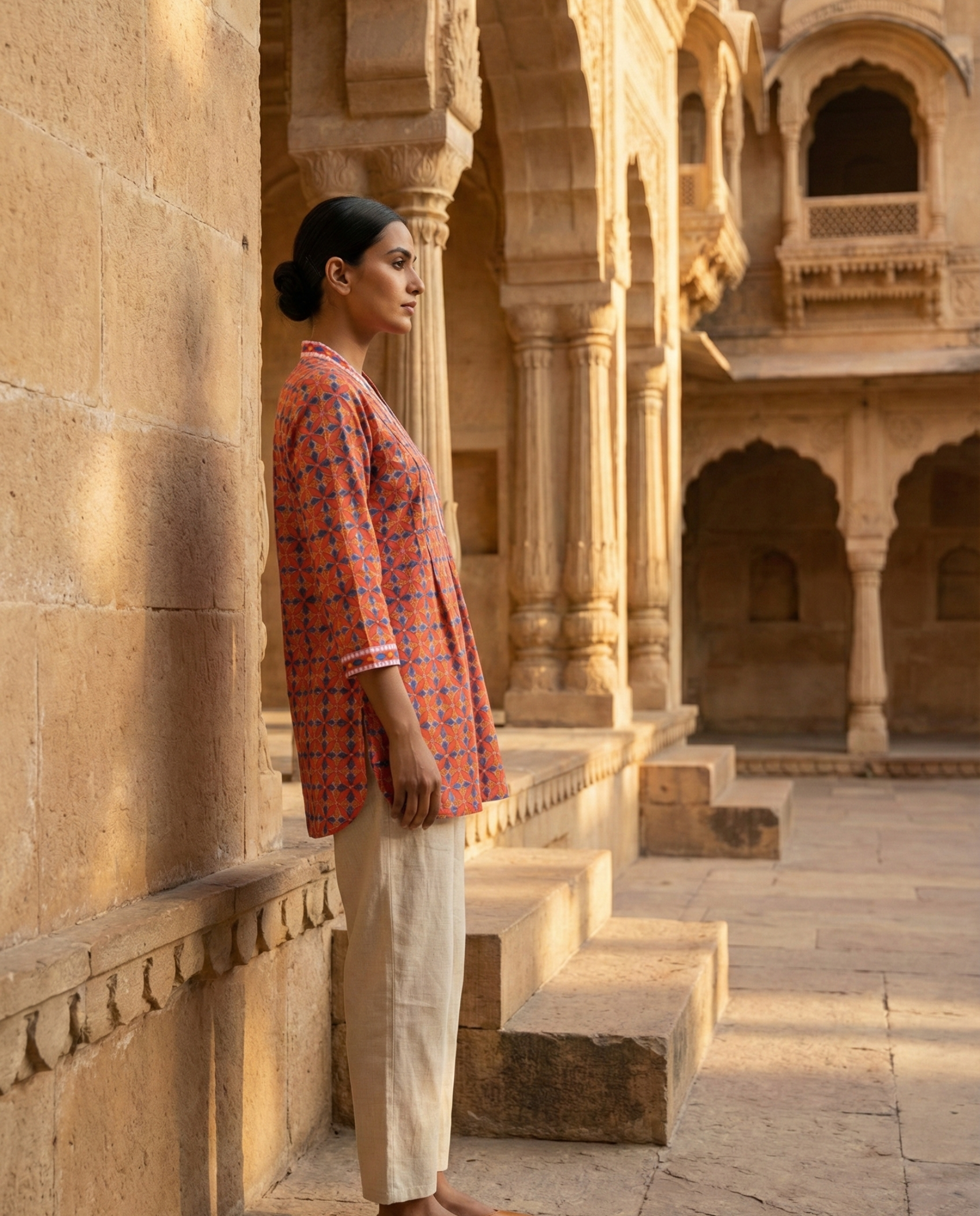 Pastel Hues Orange Cotton Top