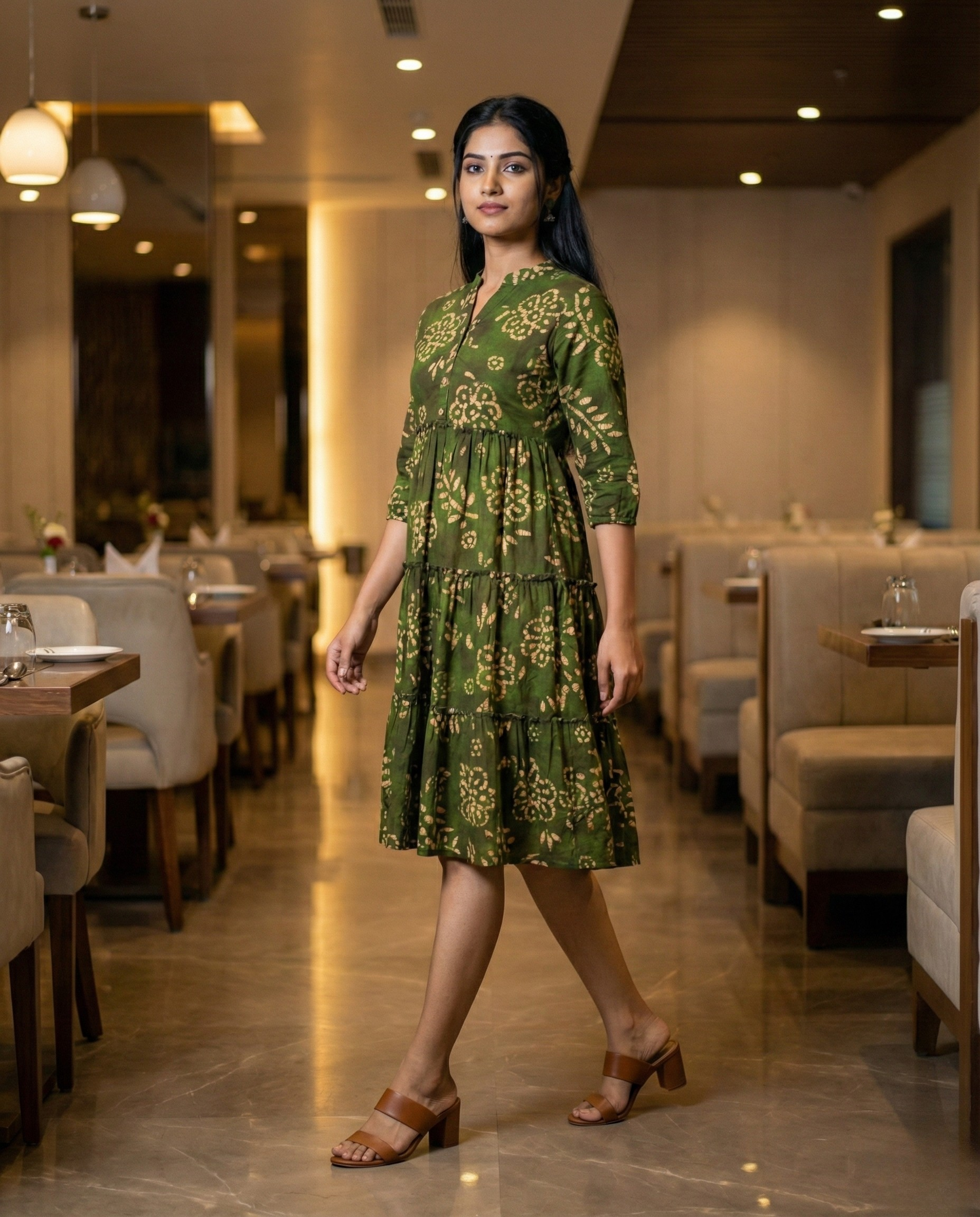 Urban Rang Cotton Bottle Green Frock
