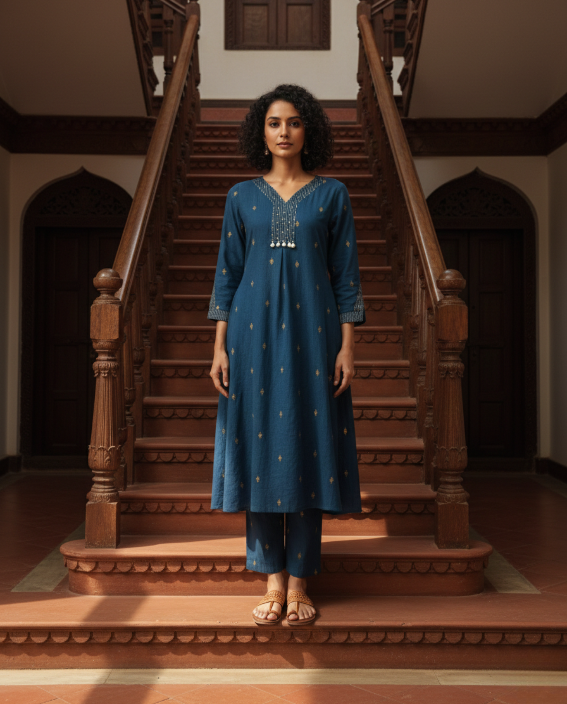 Deccan Weave South Cotton Blue KP Set