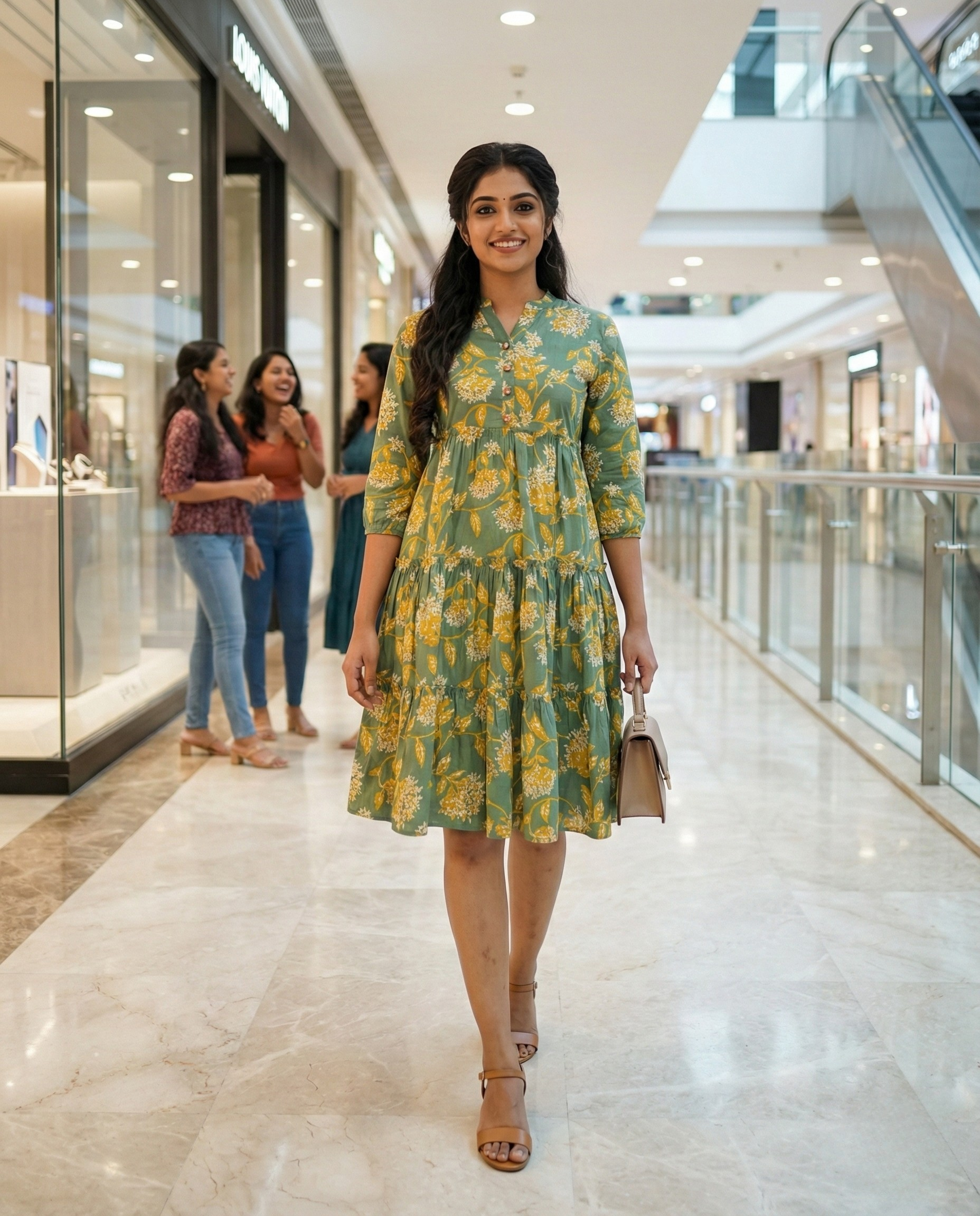 Urban Rang Cotton Green Frock