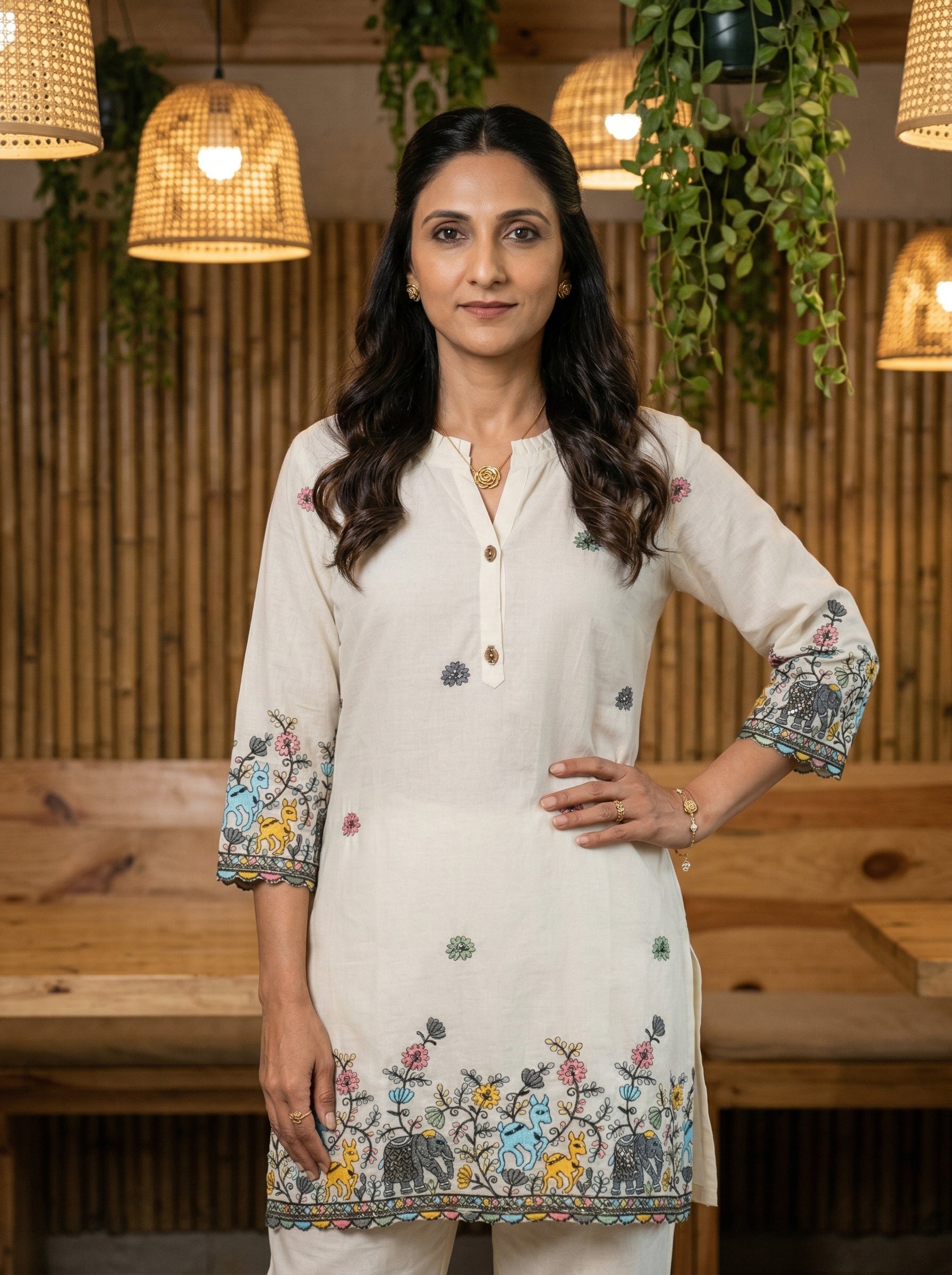 NOOR SAFARI OFF WHITE COTTON CORDSET
