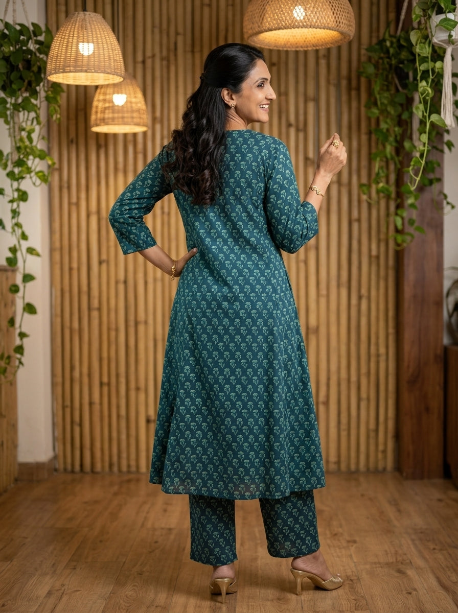 Teal Everyday Elegance Cotton KP Set