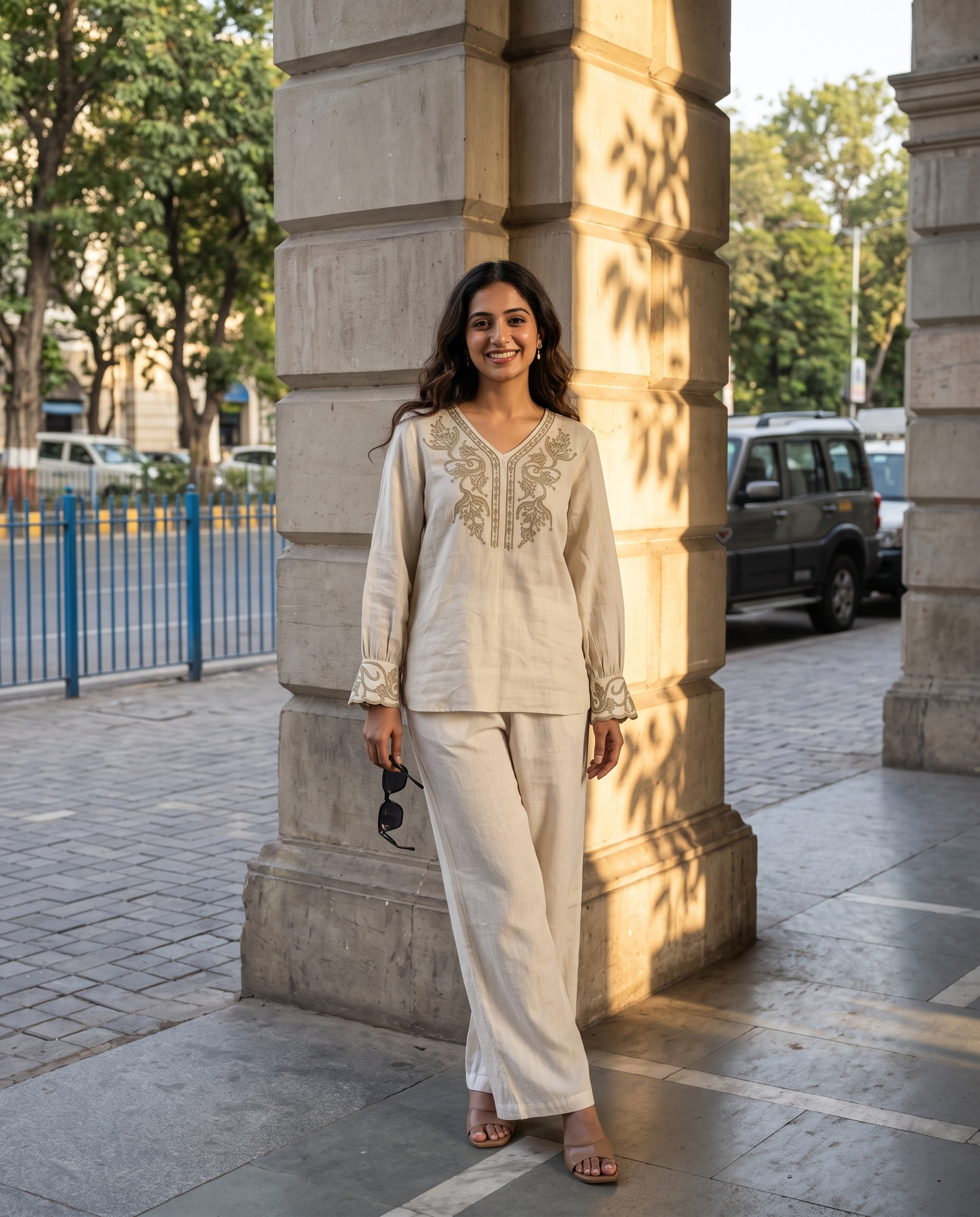 Ivory Heritage European Linen Top - Warm Ivory