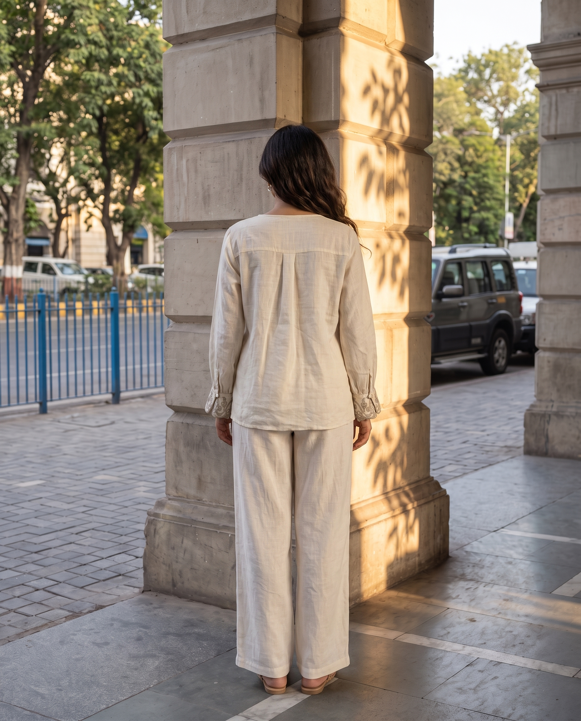 Ivory Heritage European Linen Top - Warm Ivory