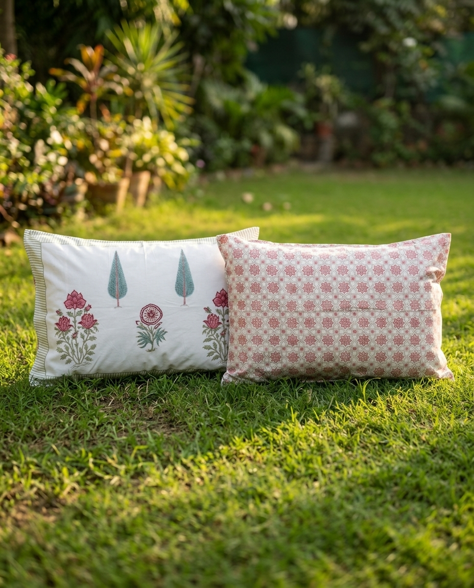 Palm Tree Motif Sage Cotton Premium Cotton Bedsheet