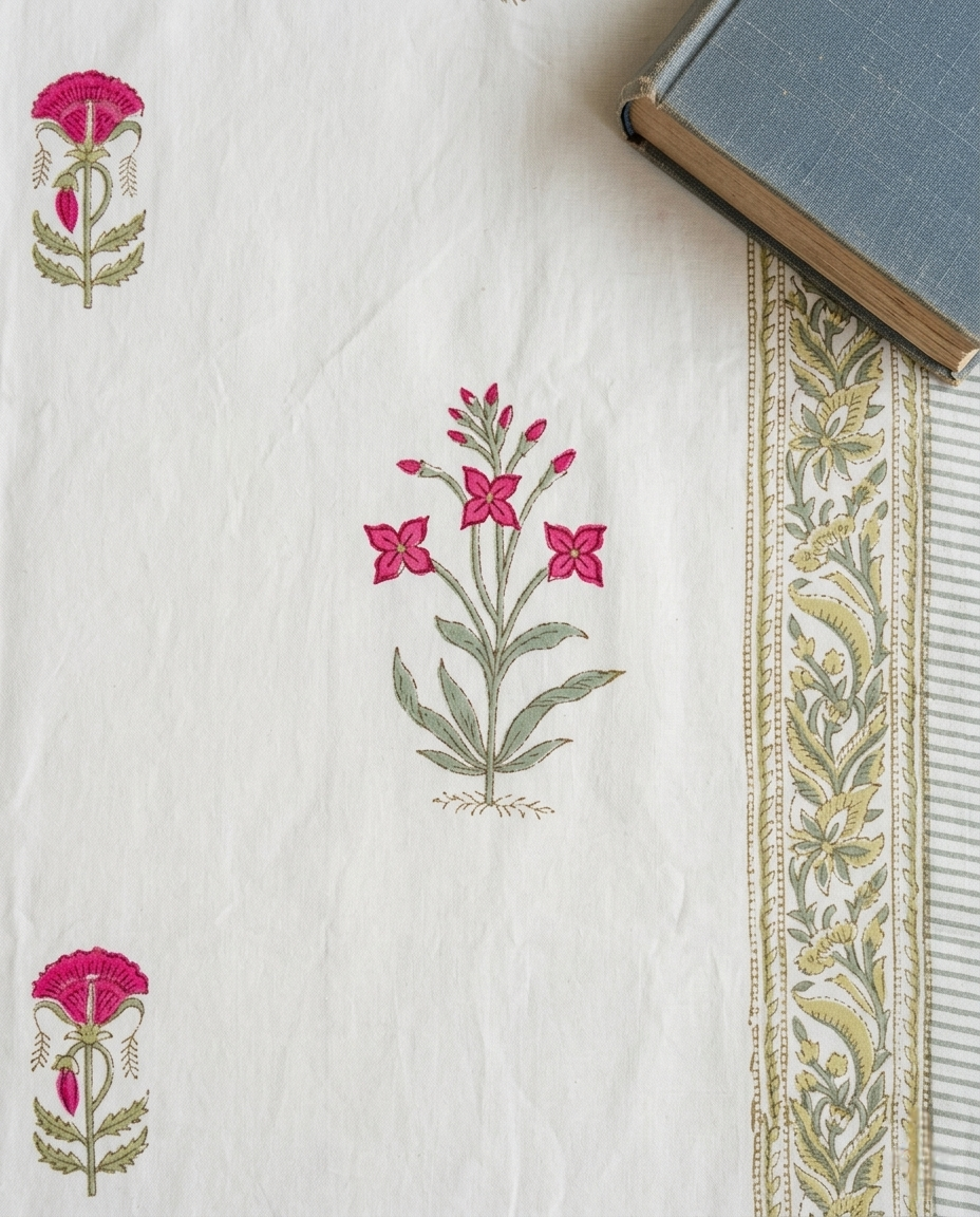 The Serene Bloom Muted Blossom Premium Cotton Bedsheet